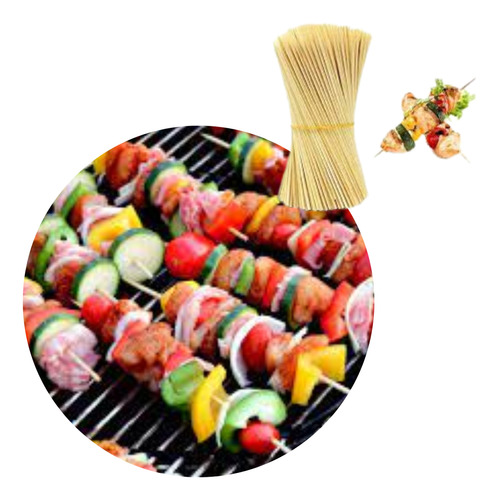 Palitos Para Brochette De Bamboo 500 Unidades De 25 Cms