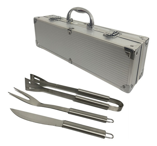 Kit Churrasqueiro Profissional Inox Com Maleta Churrasco