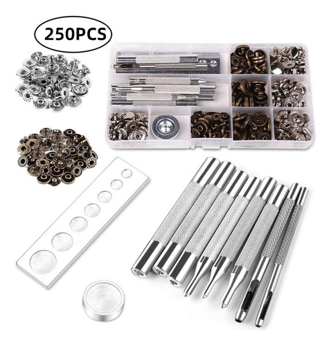 Kit De Cierres A Presión De Cuero Botones A Presión Cobre