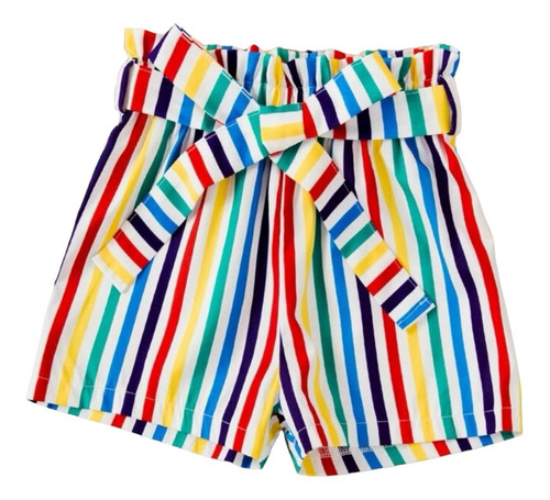 Conjunto Ropa Shein Para Niñas Short A Rayas 7159