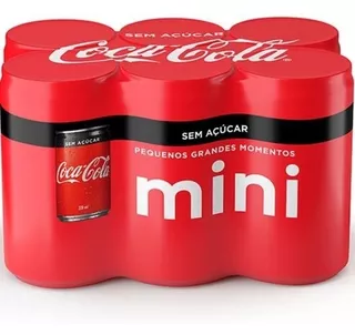 Pack 24 Refrigerante Sem Açúcar Coca-cola Mini Lata 220ml