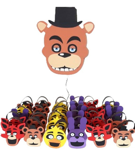 Piñata + 10 Bolsitas Golosineras Five Nights At Freddy's