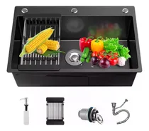 Comprar Gosun 8045A 75x35cm Fregadero De Cocina Cascada Acero Inoxidable 304 Tarja De Acero Inoxidable Organizador Para Cocina Negro