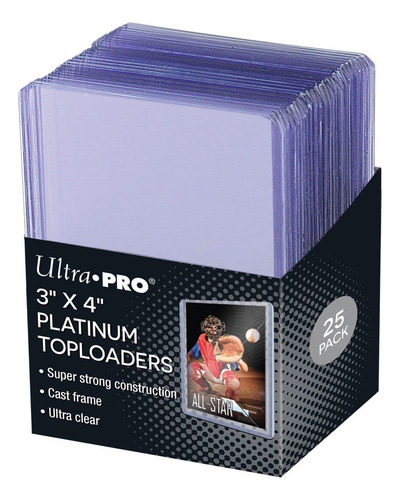 Toploader Ultra Clara 3x4 Pulgadas 25 Unidades Para Cartas