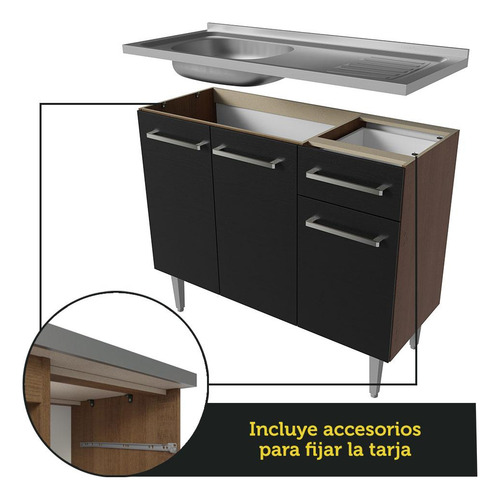 Cocina Integral Completa 293cm Con Tarja Emilly Madesa Mm 07