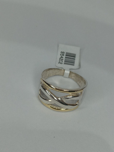Imagen 2 de 7 de Anillo Infinito En Plata Con Apliques En Oro