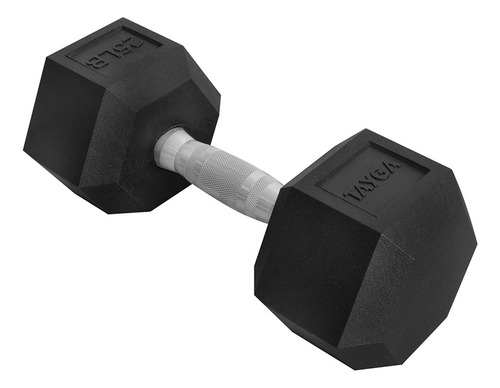 Mancuerna Pesa Hexagonal 25lb/12kg Pvc Gym Color Negro
