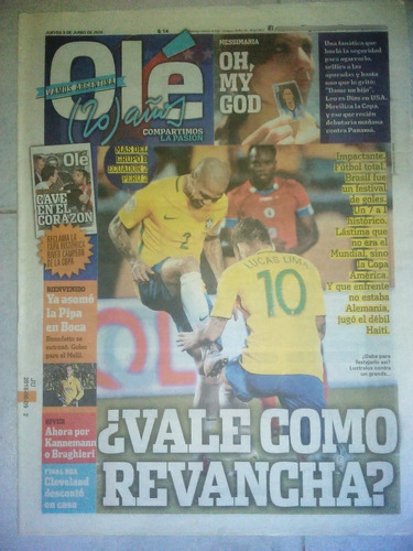 Diario Ole 9 Junio 2016 Brasil 7 Haiti 1 (sin Suple)