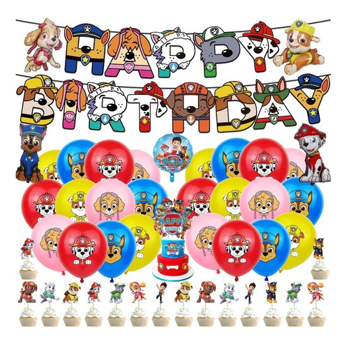 Cotillon Paw Patrol Decoración Cumpleaños Paw Patrol