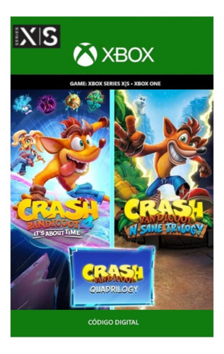Crash Bandicoot Cuadrilogy Xbox Series X|s Digital Código 