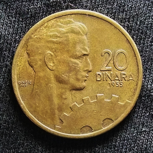 Yugoslavia 20 Dinares 1955 Excelente Km 34 Industria