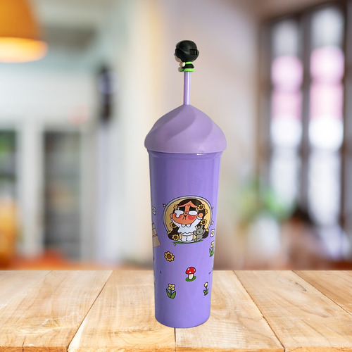 Vaso Termo Acero Inoxidable Popote Labubu Monster Tears