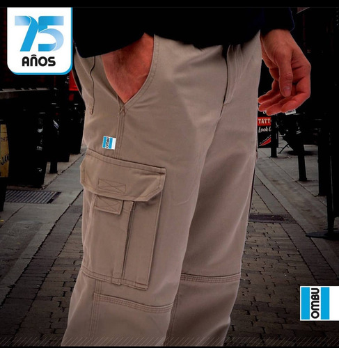 Pantalón Cargo Reforzado C/bols P/celular Ombu Pack X 2u.