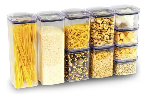 Kit 10 Organizadores Pote Hermético Empilhável Em Acrílico