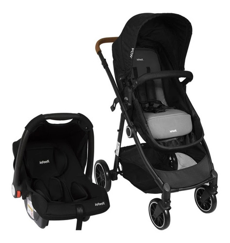 Coche De Bebe Moises Silla Auto Infanti Noa M003 Negro Gris