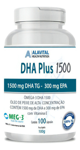 Dha Tg 1500mg Alavital 100 Cápsulas