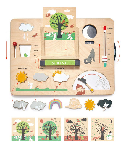 Juego Reloj Meteorológico Para Niños De Madera Tender Leaf