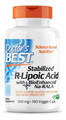 Ácido R-lipoico 100 Mg Doctor's Best 180 Veggie Caps