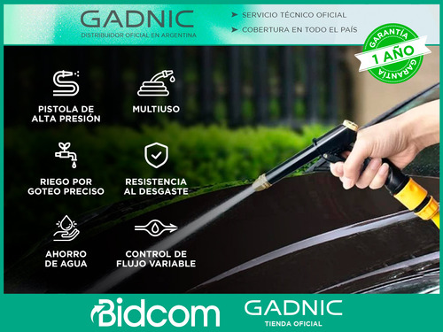Pistola De Riego Portátil Gadnic Para Manguera Agua Jardín