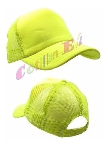 Gorras Cap Trucker Fluo Lisas Cotillon Carioca X 20