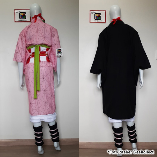Cosplay Nezuko Kamado 9 Peças Com Peruca - Demon Slayer