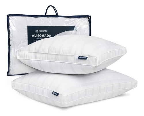 Pack 2 Almohadas Esquimal 100% Algodón Tamaño King Size Color Blanco