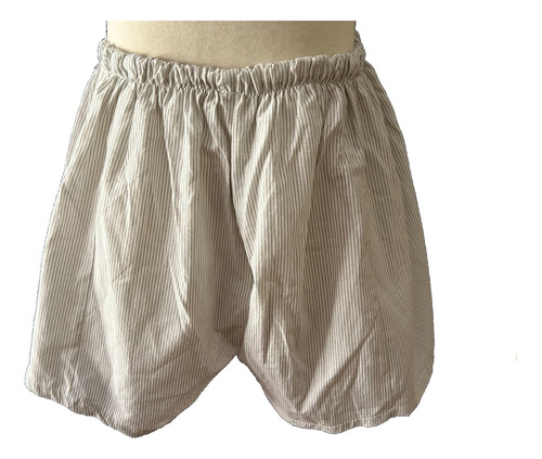 Short Liviano Blanco A Rayitas Playa O Para Dormir Smile