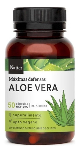 Aloe Vera En Cápsulas, 100% Natural - 50 Capsulas Natier