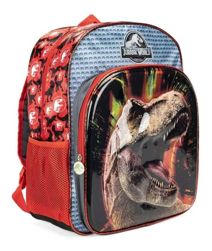 Ruz - Mochila Jurassic World Evergreen Roja Color Rojo Diseño de la tela 3D