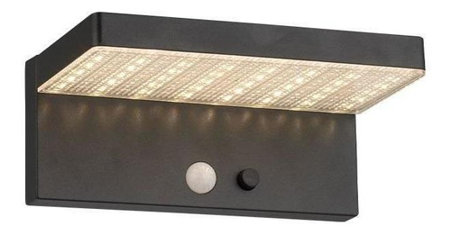 Aplique Led Solar Stack Negro 3 Funciones Luz Cálida
