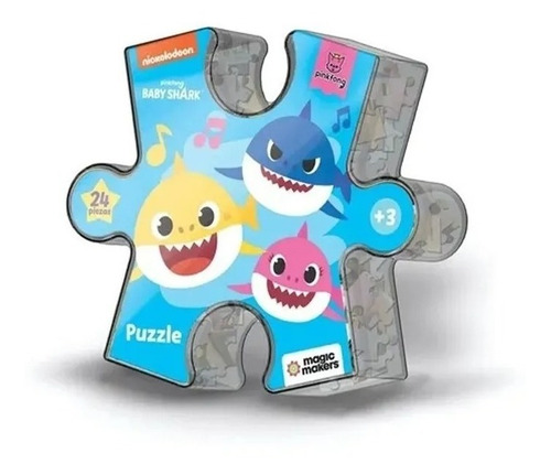 Puzzle Baby Shark 24 Piezas Envase Contenedor Nickelodeon