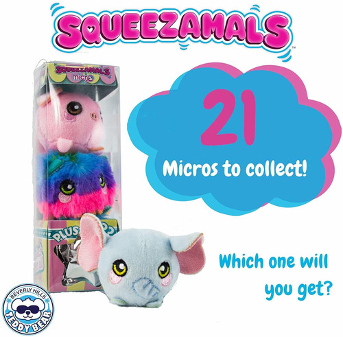 Squeezamals Micro 3 Pack, Blando, Suave, Lenta Subida De La