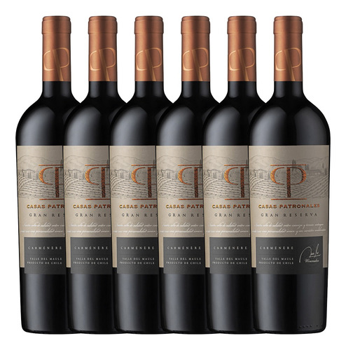 Vino Carménère Casas Patronales Gran Reserva 750 cc pack x 6 u