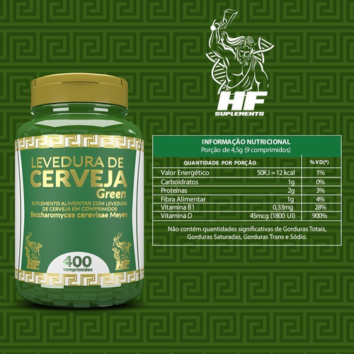 Imagem 4 de 8 de Levedura De Cerveja Green 400 Comp Bionatus