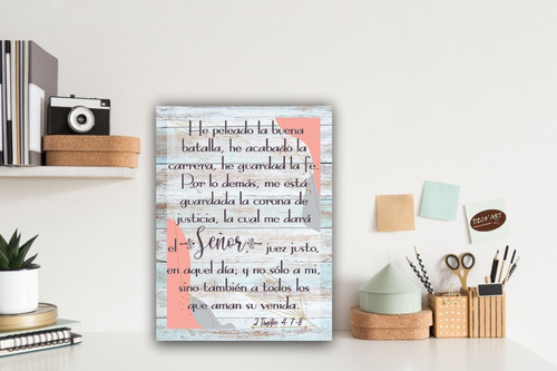 Cuadro Decorativo Texto Bíblico 2 Timoteo 4:7-8 (1pz) 30x40