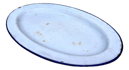 Bandeja Ovalada Enlozada Antigua 48 Cm X 31 Cm Prof. 2,5 Cm