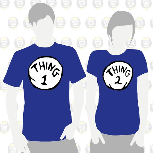 Camisetas Estampadas X2 Novios Parejas Amor Thing 1 Thing 2