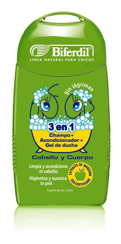 Biferdil Champú + Acondicionador + Gel De Niños X250ml Verde