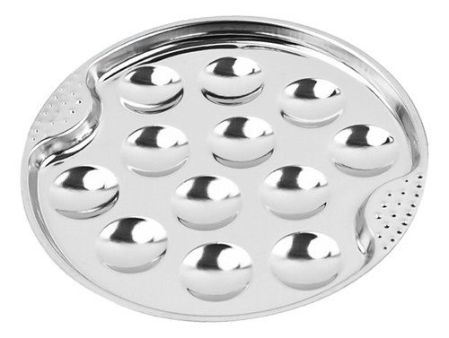 Plato De Caracoles De Acero Inoxidable De 12 Compartimentos