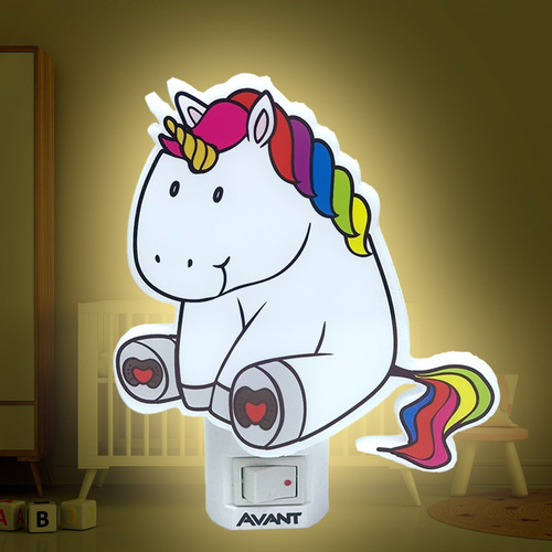 Imagem 5 de 6 de Luz Noturna Led Abajur Tomada Infantil Unicórnio 1w Avant