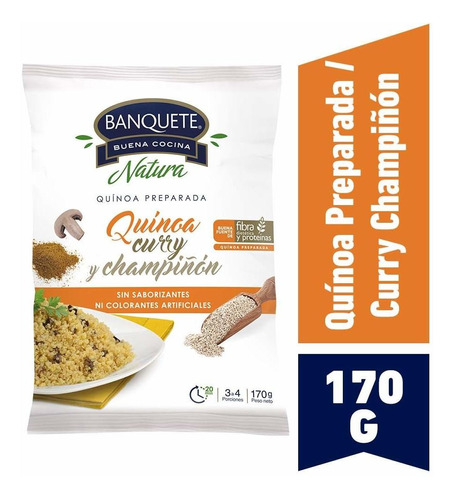 Quinoa Preparada Curry Champiñon Banquete 170g