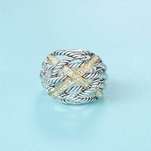 Ring Twisted Cable Wire Weave Designer Marca De Moda David W