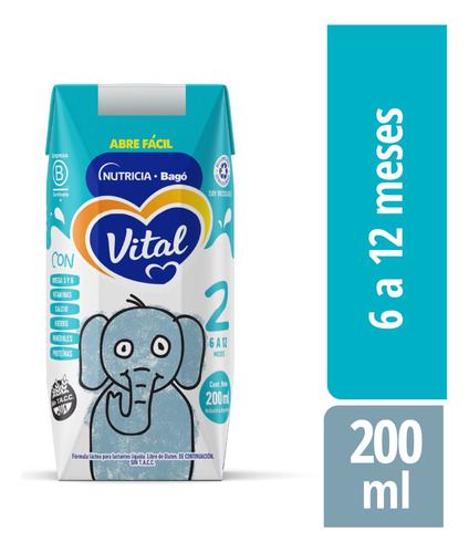 Liquida Vital 2 X 3 Packs De 24 Bricks 200ml 6 A 12m