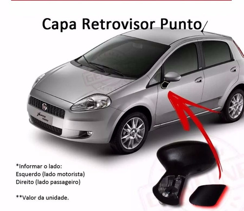 Capa Moldura Acabamento Base Retrovisor Fiat Punto Esquerdo