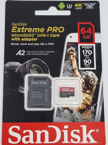 Cartão De Memória Original 64gb Sandisk Extreme Pro Novo