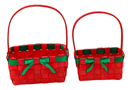 Cesta De Regalo De Navidad, Cesta De Flores Rojo Cantidad 2