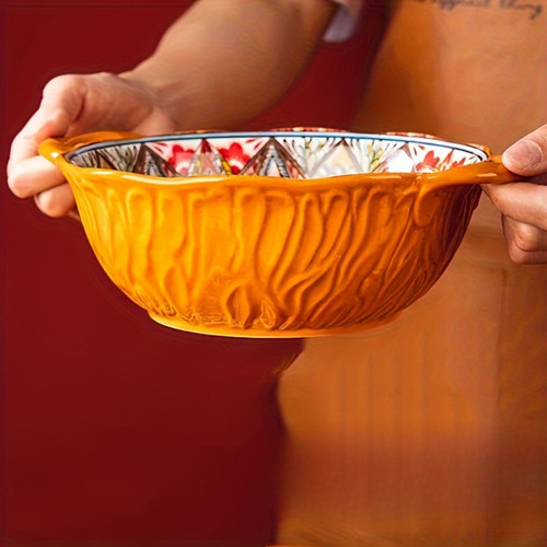 Plato De Ensalada De Cerámica De Estilo Bohemio, Utensilios