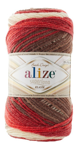 Alize Superlana Klasik Batik Paq 5 Ovillos De 100 Grs (500g) Color 4574