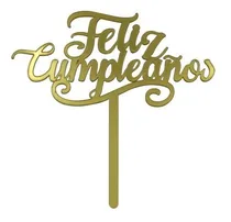 Comprar Cake Topper Decoración Para Pastel Letrero Feliz Cumpleaños Color Dorado