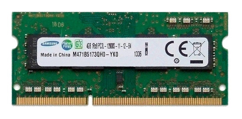 Imagen 1 de 1 de Memoria RAM color verde 4GB 1 Samsung M471B5173QH0-YK0